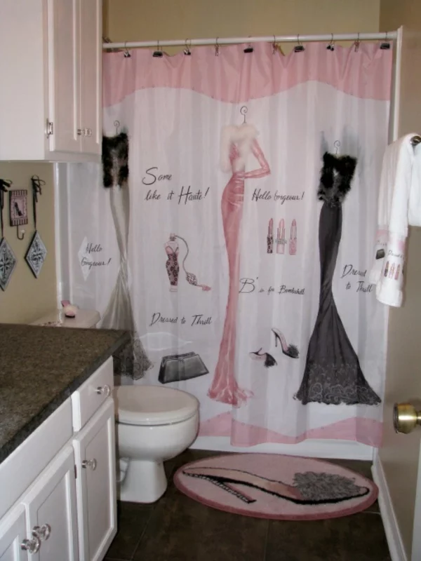 badezimmer design badvorhang duschvorhang lustig dekorative 