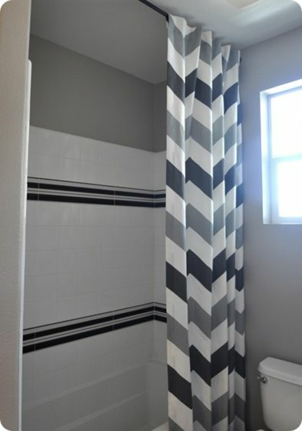 badezimmer badvorhänge duschvorhang zigzag muster