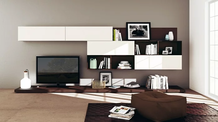 einrichtungsideen modern wohnzimmer minimalistisch tv wohnwand