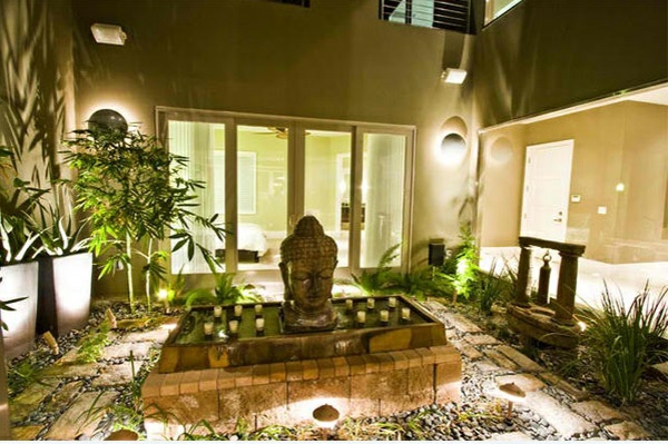 exterior ideen asiatischer garten patio dekoideen kerzen pflanzen 