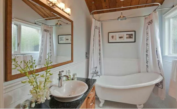 freistehende badewannen viktorisnischen stil gardinenideen dusche