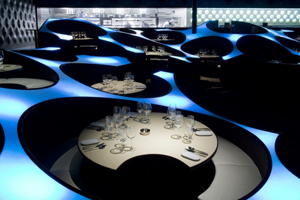 bar restaurant design ideen blue frog lounge indien