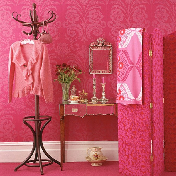 interior design ankleidezimmer einrichten rosa