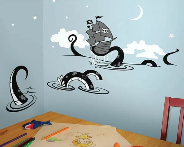 design kinderzimmer wände gestalten oktopoden 