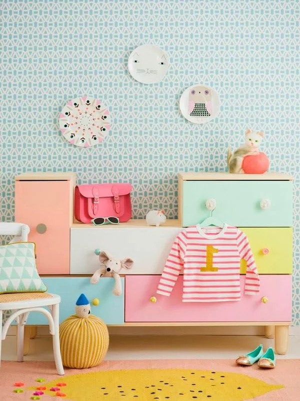 Ideen für Kinderzimmergestaltung ideen deko bunt fröhlich möbel