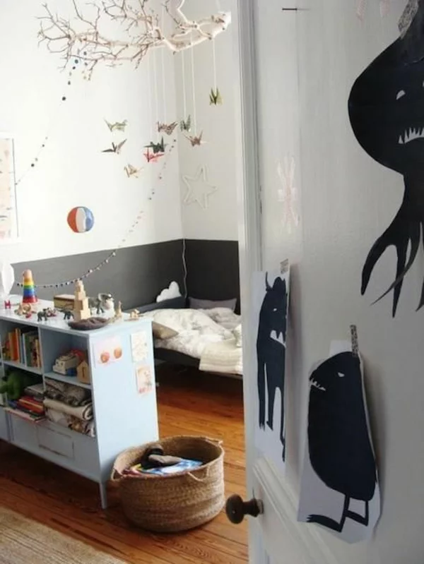 Ideen für Kinderzimmergestaltung deko originell wandgestaltung