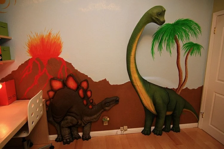 kinderzimmer tiere wandtattoo 3d dinosaurier wand dekorieren