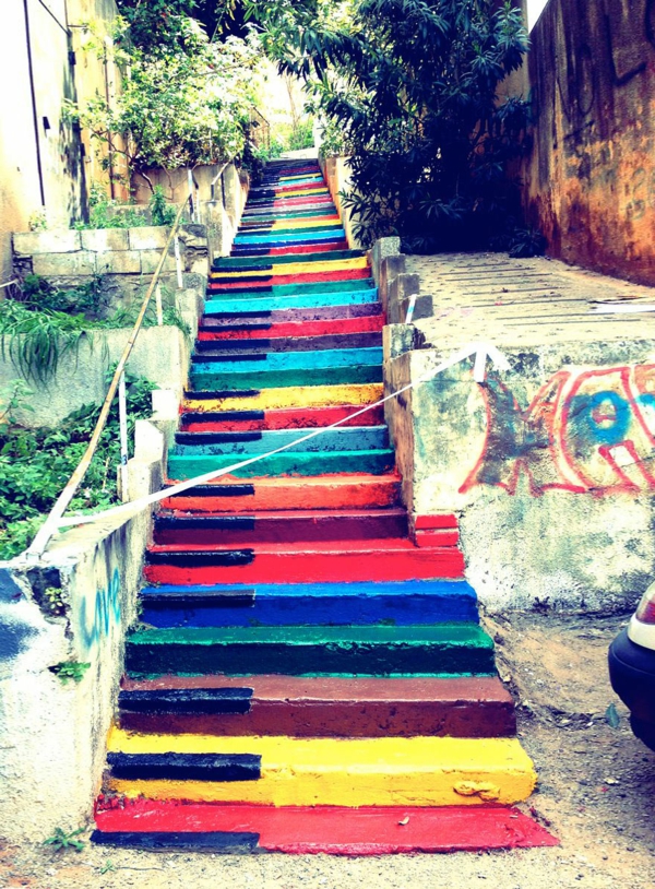 außenarchitektur art treppen verkleiden libanon straßenkunst