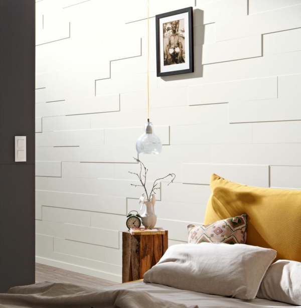 kunststoffpaneele weiß streichen modernes schlafzimmer gestalten wohnideen