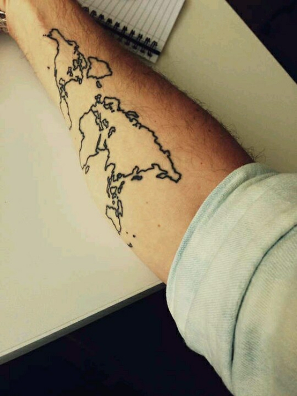 landkarte tattoo unterarm bilder