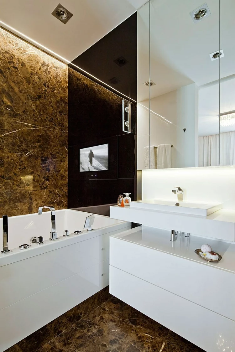 moderne badezimmer einrichtungstipps modern wohnen spiegelwand