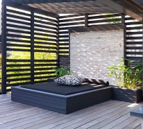 Moderne Terrassengestaltung- coole Lounge Möbel im Außenbereich