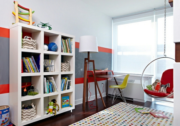 modernes wohnen kinderzimmer möbel designer ideen led standleuchten lernecke gestalten