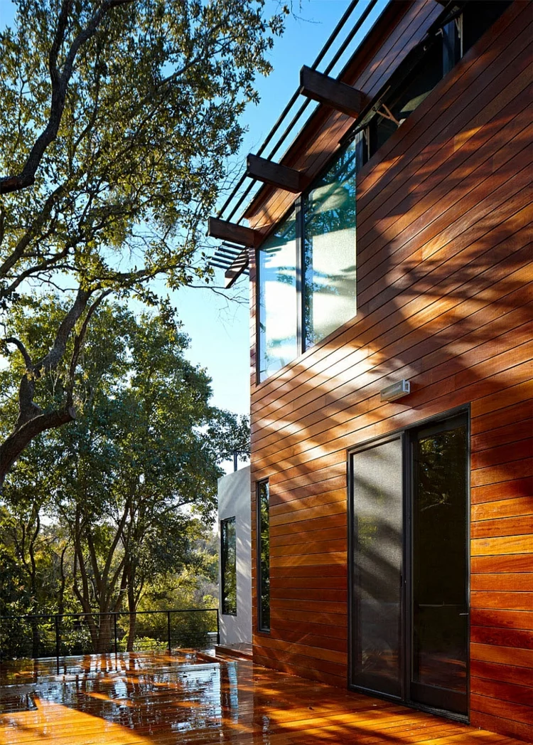 nachhaltige architektur green latern residenz außenbereich hausfassade holz