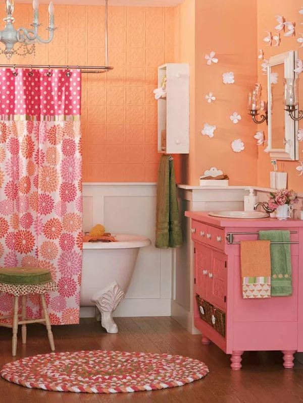 rosa badezimmer gestaltungsideen badmöbel 