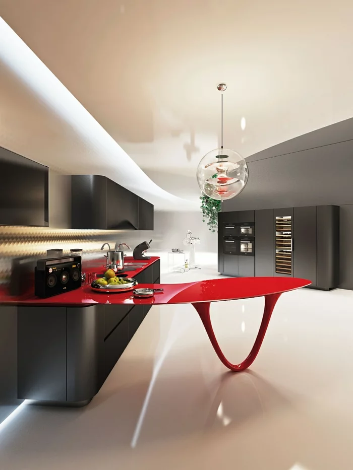 rote designerküchen moderne küchen italienisches design auto inspiration
