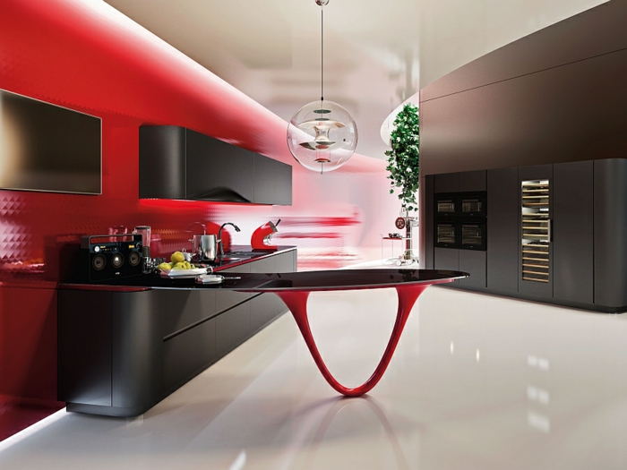 rote designerküchen moderne küchen italienisches design