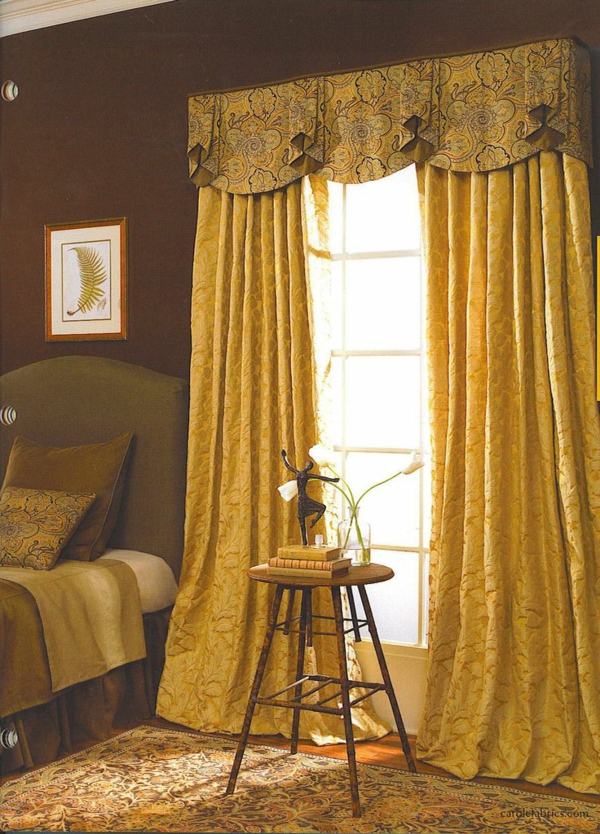 schlafzimmer gardinen drapierung vorhänge 