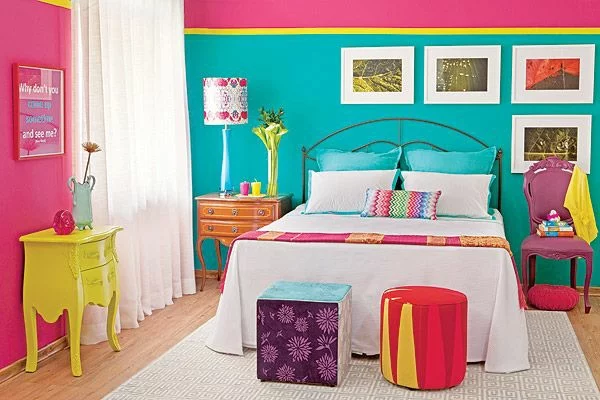 schlafzimmer wandgestaltung farbige ideen bilder 