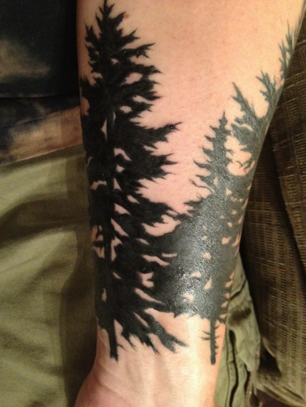 tattoo unterarm bilder ideen für männer bäume