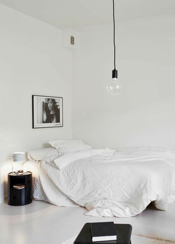 wanddeko schlafzimmer farben Schlafzimmerwand gestalten minimalistisch