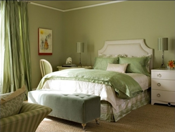 wandfarbe olivgrün wände streichen farbideen schlafzimmer farben