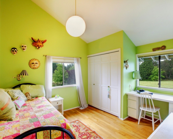 wandfarben ideen schlafzimmer hell grün wände streichen