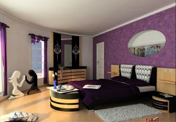 lila schlafzimmer möbel dekoideen