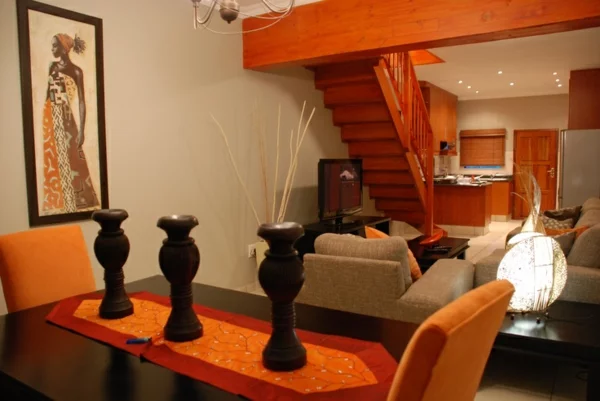 wohnzimmer ideen afrikanischer stil wohnideen accessoires tischdeko 