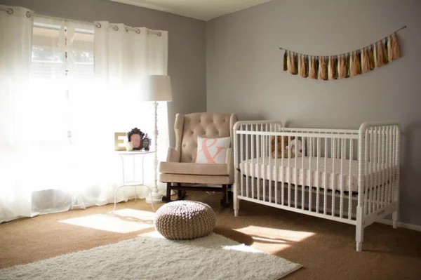 Babyzimmer gestalten deko ideen gardinen luftig