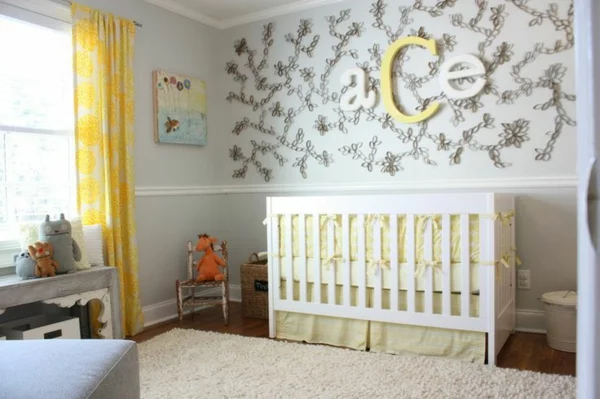 Babyzimmer gestalten deko ideen muster deko wand