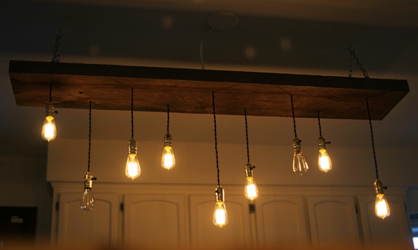 DIY Deko Glühbirnen holz hängend lampen