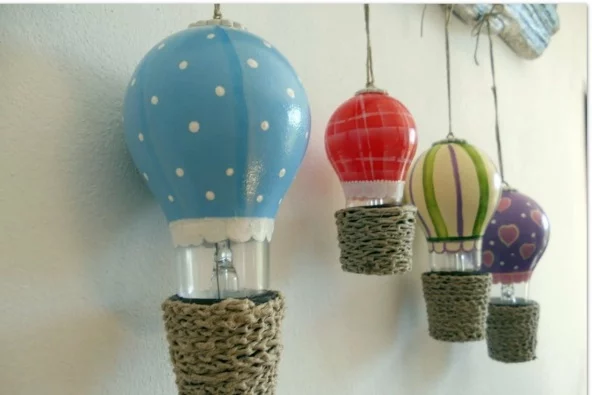 DIY Deko ballons Glühbirnen malen