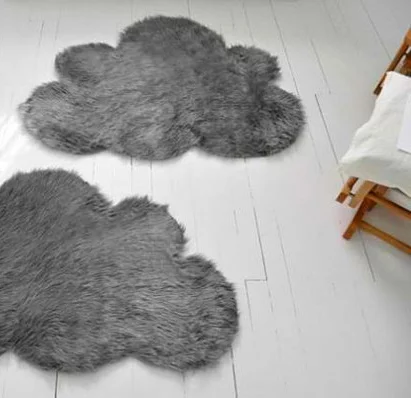 DIY Teppiche und Fußmatten fell grau wolken