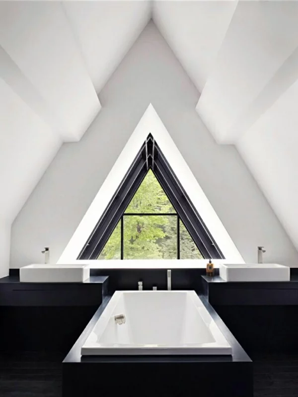 Dreiecksfenster fensterfolien rollos design schwarz