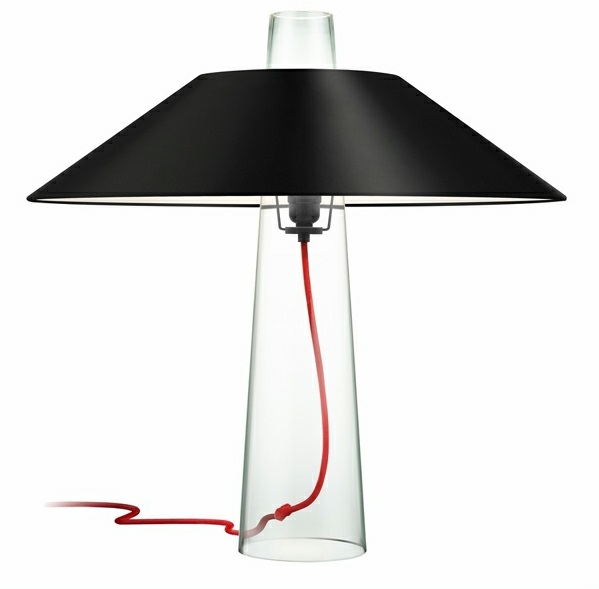 Moderne Tischleuchten dreiecke Glas schwarz lampenschirm