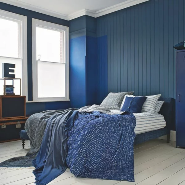 Schlafzimmer komplett gestalten blau farbpalette
