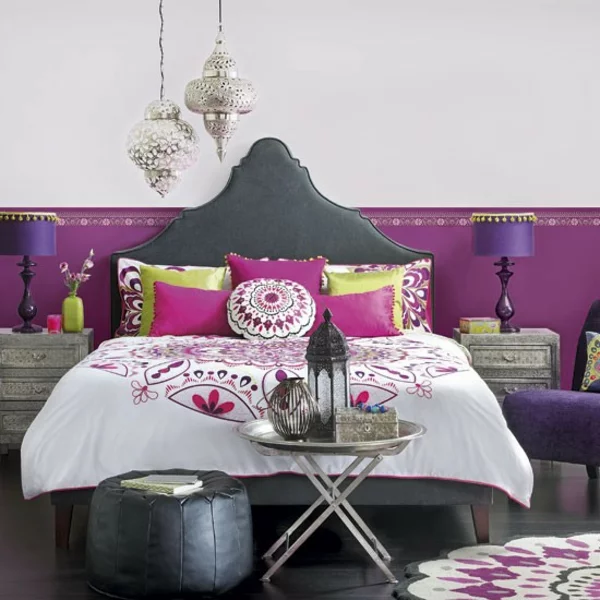 Schlafzimmer marokkanisch dekoartikel komplett gestalten feminin