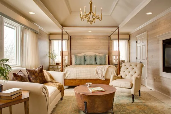 Schlafzimmergestaltung einrichten Wandfarben deko sofa