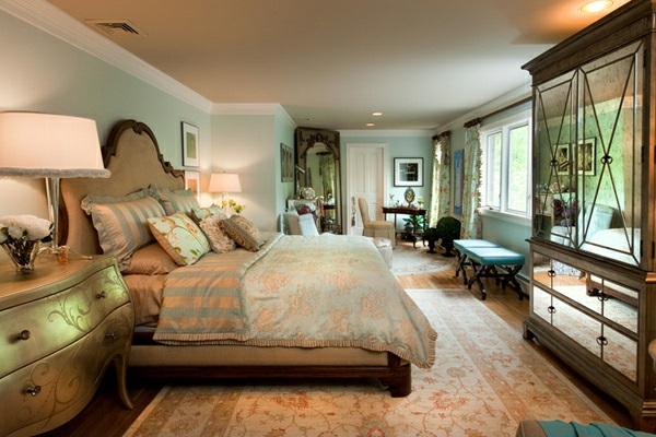 Schlafzimmermöbel und Nachttische spiegel antik design warm