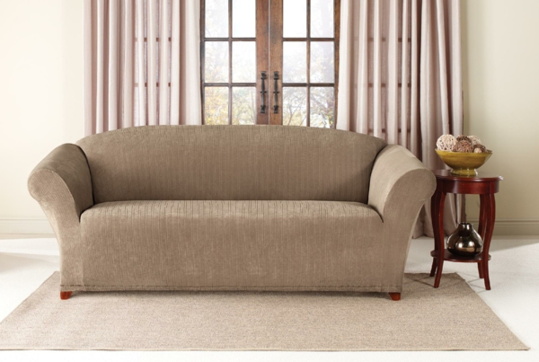 Stretchbezug traditionell Sofa beige farbe gardinen