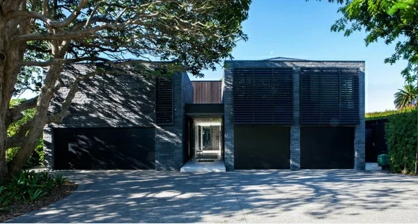 architektur neuseeland architektenhaus vorgarten gestalten mit einfahrt