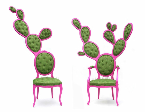 art ideen kunstwerke kreative designstühle kaktus 