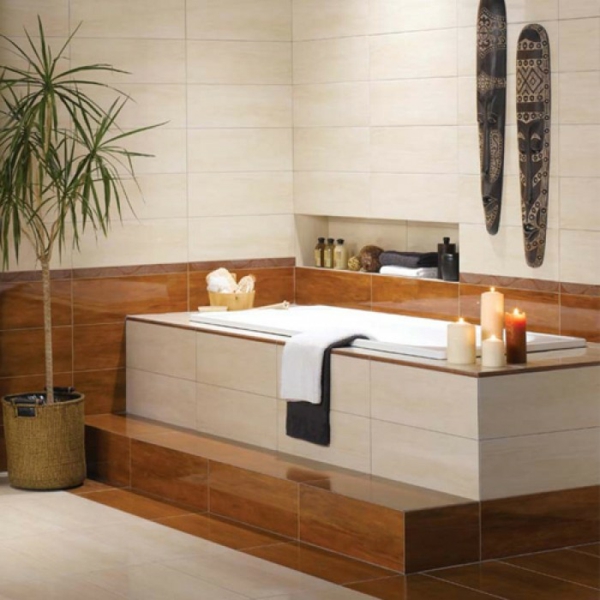 badewanne einfliesen einbauwanne moderne badezimmer zen atmophäre