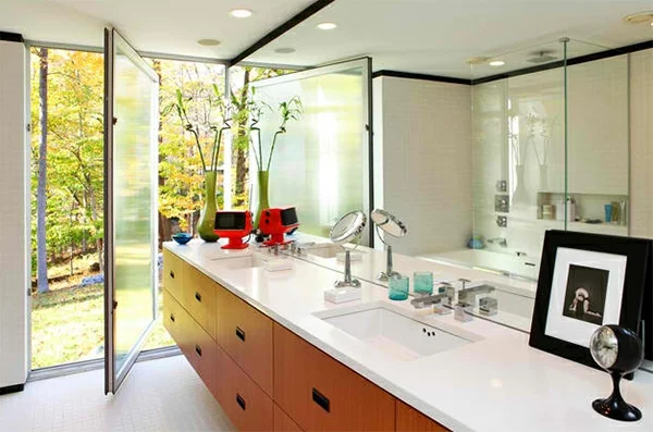 badezimmer design badspiegel spiegelwand