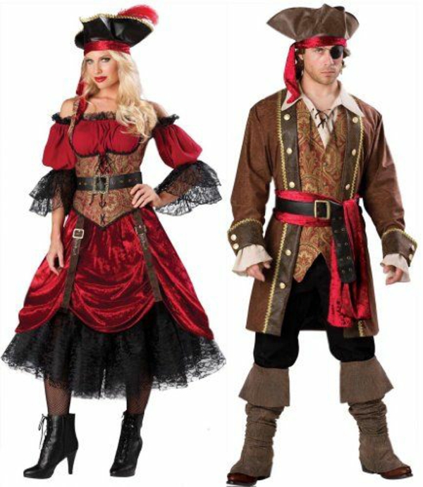 diy kleidung halloween piratenpaar