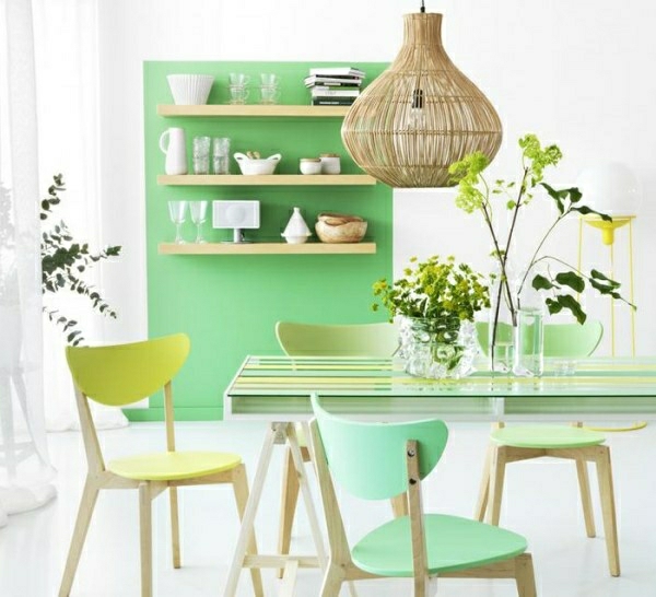 farbgestaltung ideen frische pastellfarben mintgrün wandfarbe grün