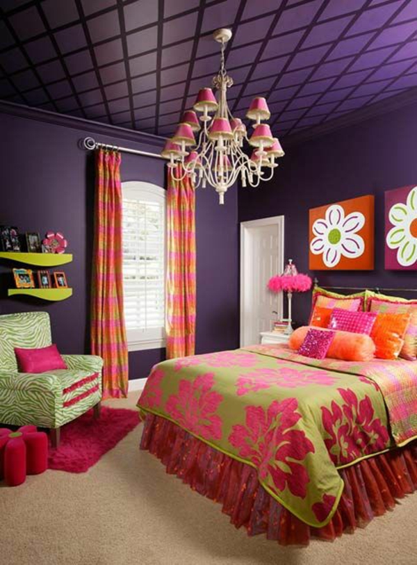 farbideen schlafzimmer farbige einrichtungsideen decke