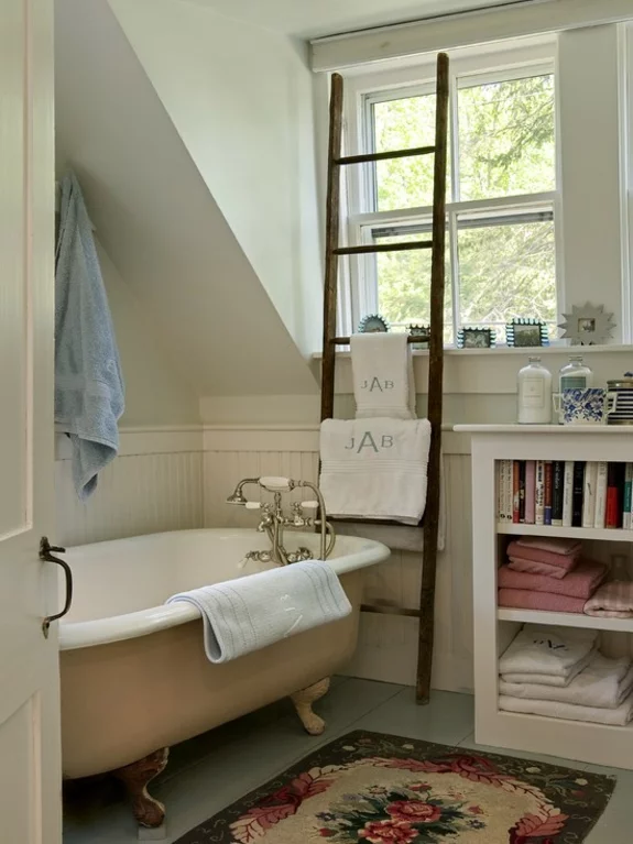 handtuchleiter holz bedezimmer möbel badezimmer einrichten rustikal