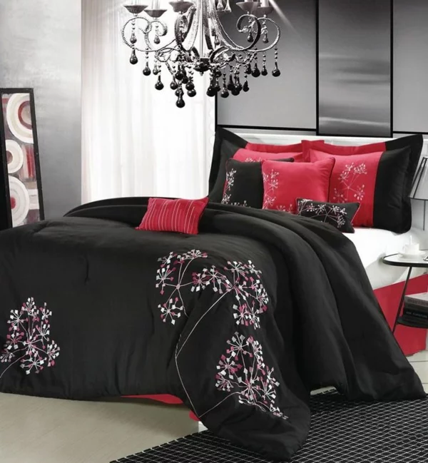 orientalisches schlafzimmer kronleuchter rot schwarz